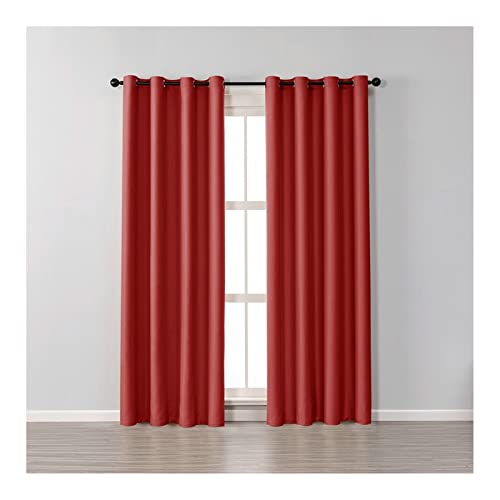 Rideaux occultants à oeillets KnSam isolation thermique couleur rouge