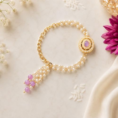 Image of I Jewels Stylish Pearl Hanging Adjustable Bracelet For Bhabhi /Sister (R096-L)