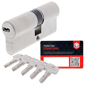 Abus EC550 EC 550 VS Profile Cylinder, Door Cylinder, Various Locks Mechanisms, Including 5 Keys + ToniTec CodeCard