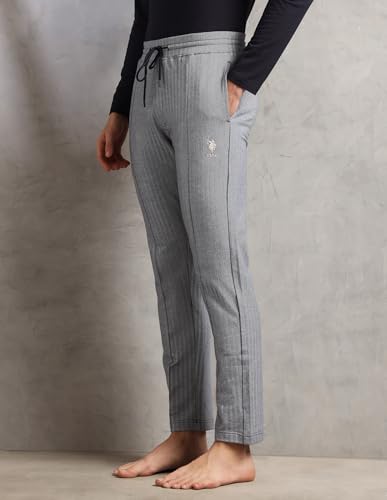 Image of U.S. POLO ASSN. Mens PR003 Chevron Cotton Stretch Lounge Track Pants