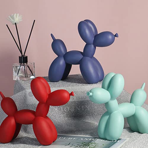 Xiaomagg Creative Balloon Dog Sculpture Modern Home Decoration Trendy Animal Art Ornaments Collection Figurine Bedroom Living Room Office Desktop Resin Decors (Light Green) #TOP1