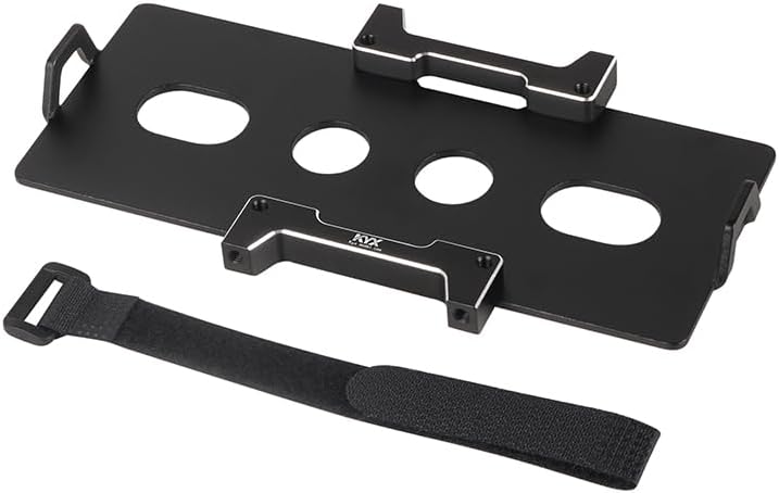 KYX Carreras CNC mecanizado aluminio bandeja de batería actualizaciones piezas accesorios para 1/10 RC Crawler coche Axial SCX10 PRO