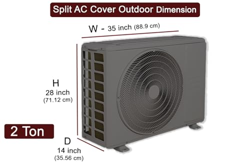 Image of AC Cover Outdoor Unit for 2 ton Military Green Color, AC Cover Dimensions - Outdoor Unit DxWxH in CM 36x89x71