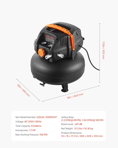 VEVOR 6 Gallon Pancake Air Compressor