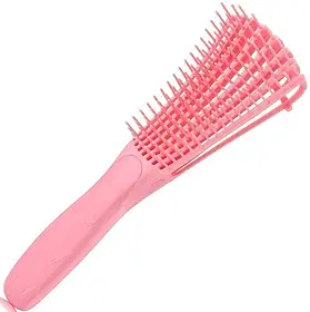 Escova Polvo Desembaraçante para Cabelos Cacheados uso diário Beleza(Cor de Rosa)