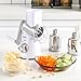 Geedel Rotary Cheese Grater, Kitchen Mandoline Vegetable Slicer with 3 Interchangeable Blades, Easy to Clean Rotary Grater Slicer for Fruit, Vegetables, Nuts