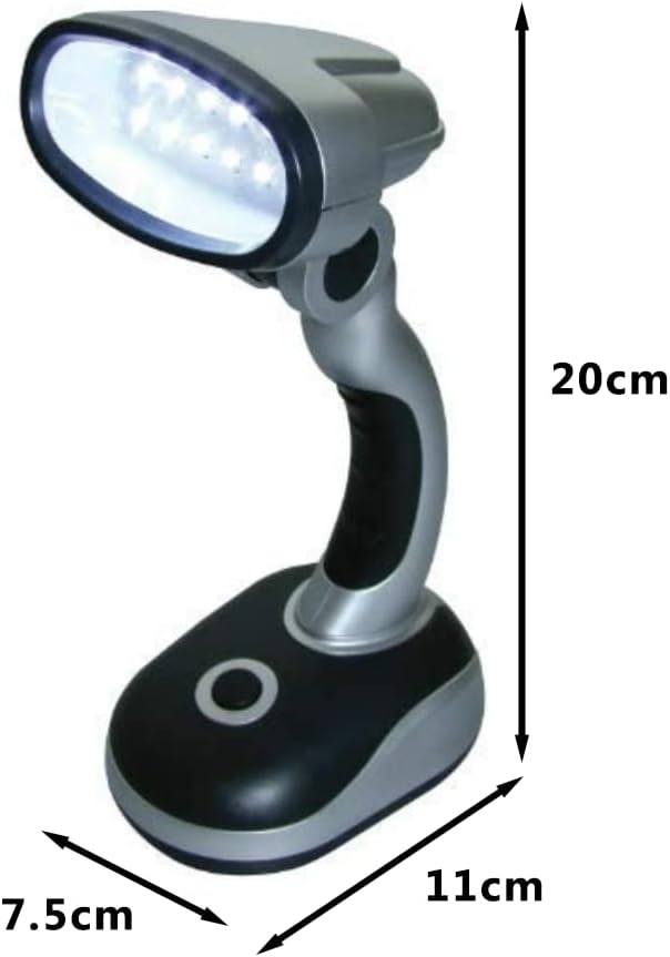 HomeZone 12 LED Desk Lamp Household Lighting Desk Light Silver Office Lighting Integrated Bulb Indoor Light Home Work Bedroom Livingroom Study Reading Lamp Computer Bedside Table Camping Lantern