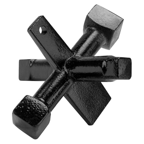 YXYYXY 6 Way Cleanout Plug Wrench Sewer Cleanout Plug Wrench Replacement for Pasco J40042 Heavy Duty Plumbing Wrench for Square & Slotted Countersunk Plugs Drum Trap Sewer Plug Removal Tool-Black