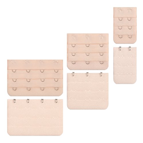 Petutu Bra Extender 2 Hooks/3 Hooks/4 Hook, Bra Strap Extensions - 9 Packs (Black, White, Beige) #TOP6