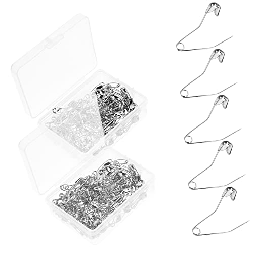 ERINGOGO 200pcs Curved Safety Pins for Clothing Fancy Safety Pins in Colors Metal Quilting for Badge Brooch Backs Bridegroom Brooch DIY