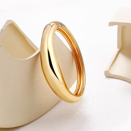 Elegance 11 Designs Gold Cuff Bangle Bracelets For Women Set Chunky Trendy Gold Bracelet Minimalist Hinged Arm Cuff Jewelry Gift 2Pcs thumb #2