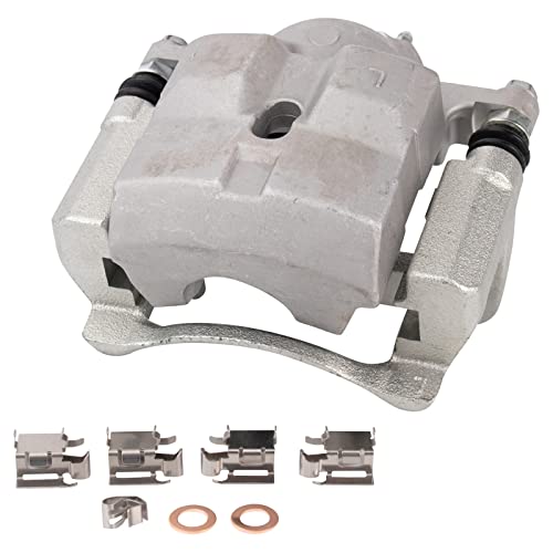 Image of TRQ Front Left Brake Caliper w /Bracket Drivers Side | For 2011-2016 Lexus CT200h 2010-2018 Toyota Prius 2012-2015 Plug-In 2018 Prius Prime