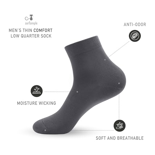 Image of SERISIMPLE Viscose Bamboo Men sock Breathable Sock Quarter Thin Ankle High Sock Comfort Cool soft Sock 5 Pairs