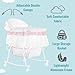 Dream On Me Lacy Portable 2-in-1 Bassinet & Cradle in Pink and White, Lightweight Baby Bassinet with Storage Basket, Adjustable and Removable Canopy