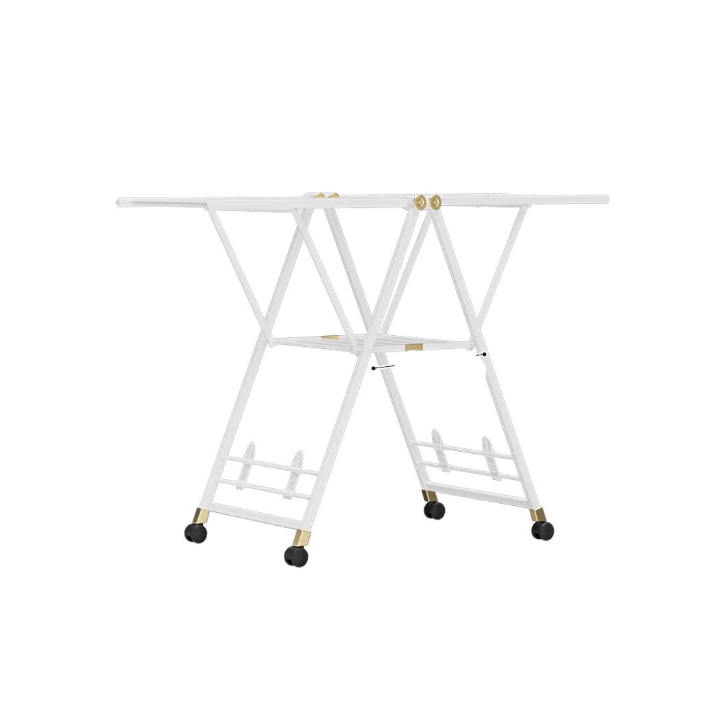 Portant à vêtements télescopique avec étagère à chaussures pour un séchage stable en chambre