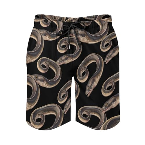 EEL Fish Men's Swim Trunks Board Shorts Beachshorts Swimsuits with Pockets Mesh Liner4