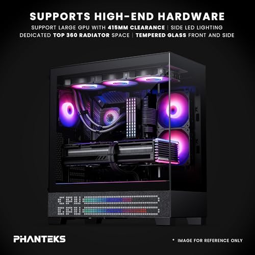 Image of Phanteks XT View Matrix Mid-Tower ATX Gaming PC Case, 600-LED Matrix Display, Tempered Glass Front & Side Panels, USB-C 3.2 Gen2, 3X D-RGB Fans Included, Rear-Connector Ready (Charcoal Black)