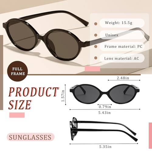 ONEPEACE Retro Sunglasses for Women Men 90s Vintage Trendy Fashion Oval Rectangle Sunglasses with Portable Eyeglass Case2