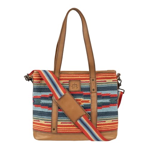 STS Ranchwear Chaynee Valley Serape Collection Tiffany Crossbody Tote-Leather Bag with Adjustable Strap, Multi