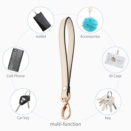 Genuine Leather Wristlet Strap - Universal Hand Lanyard Replacement, Off-White by Hamdecro - Used condition - Image 5