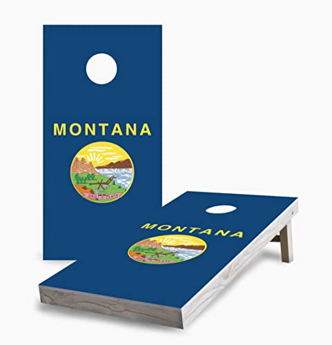 Montana State Flag Corn Hole Board Game Set - Reg 2x4 (24