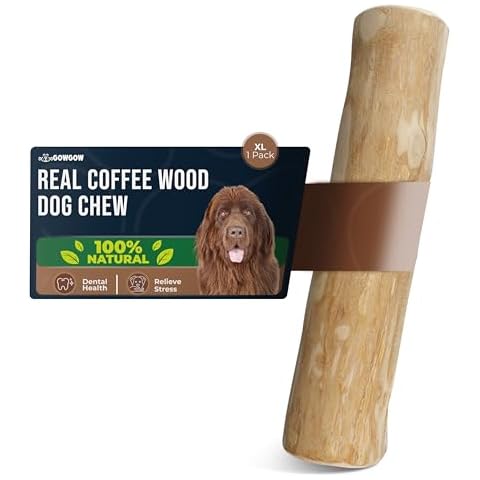 GOWGOW Real Coffee Wood Dog Chew Sticks Extra Large 10"+, 100% Natural Wood Chew Toy for Dogs, Stress Relief & Teeth Cleaning for Large Dog Breeds Over 101 lbs Cover