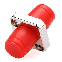 50PCS Fiber Coupler FC Square Singlemode Fiber Optic Cable Adapter Connector Red