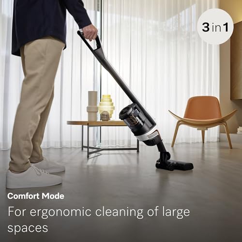 Image of Miele Triflex HX2 Self-Standing Cordless Stick Vacuum Cleaner, 60 min runtime, Lotus White / Rose Gold