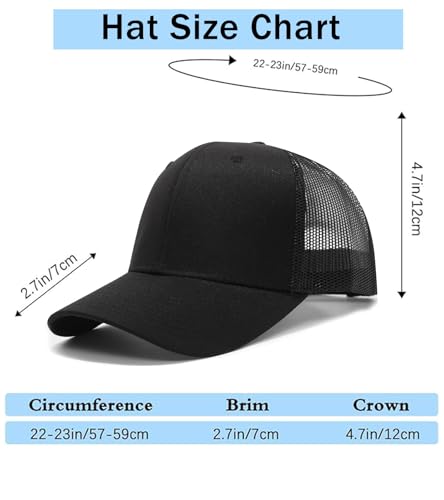 Image of 2-Pack Breathable Mesh Snapback Trucker Hats, Adjustable Baseball Caps for Men Women, Cotton-Poly Twill Outdoor