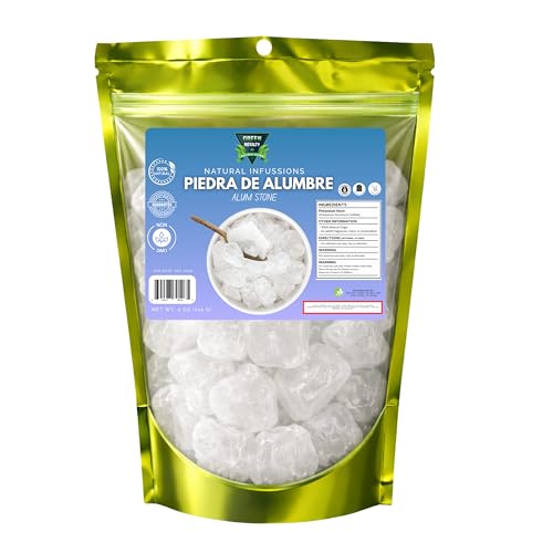 GREEN ROYALTY Alum Stone (Piedra de Alumbre) 4 oz - Multi-Purpose Crystal for Skin Care and Healing - Natural Deodorant & Antiperspirant | Shaving Stone.