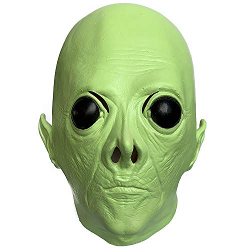 Alien UFO Latex Mask Fancy Dress Halloween Novelty Cosplay Party Costume Props Green