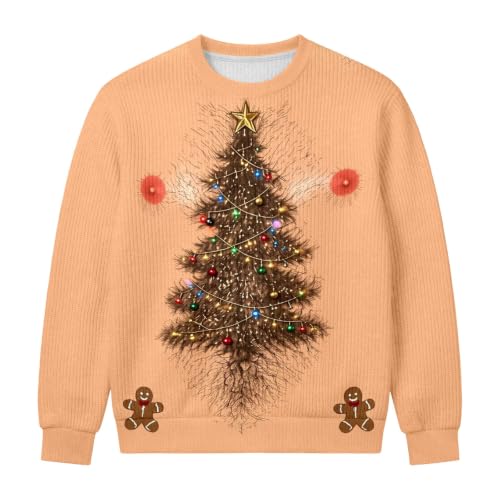 Chest Hair Christmas Tree Print Jumper, alternative view 3