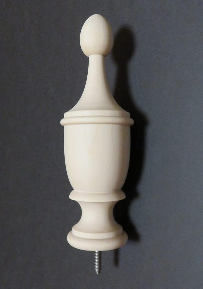 Bedpost Finial. 7 3/8H, 2 1/4W, 1 3/4Base. Choice: Oak Maple Cherry Mahogany Walnut #98 (Hard Maple)
