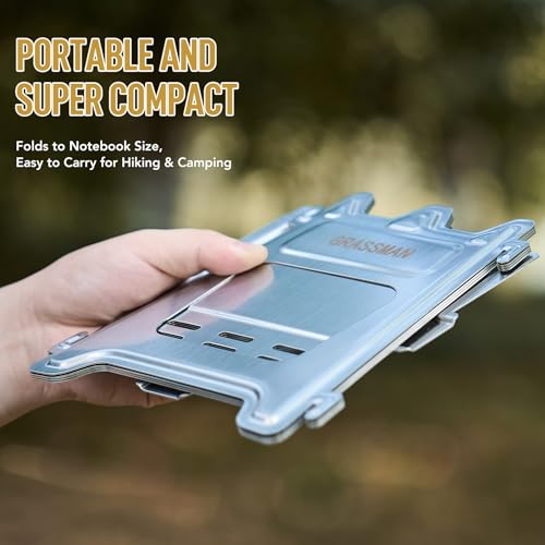 Camping Wood Stove Lightweight Stainless Steel Portable Stove Folding Wood Burning Stove for Outdoor Hiking Camping Picnic Traveling - Thumbnail 5