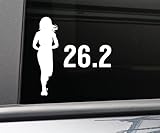 Nashville Decals 26.2 Marathon Female Vinyl Decal Laptop Car Truck Bumper Window Sticker, 5.5" x 5.5", White