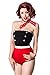 Produktbild Sexy Retro Jersey Body Vintage Look Rockabilly Pin Up Schwarz Rot Weiß 50er 50s, Farbe:Schwarz/Rot/Weiß;Größe:S