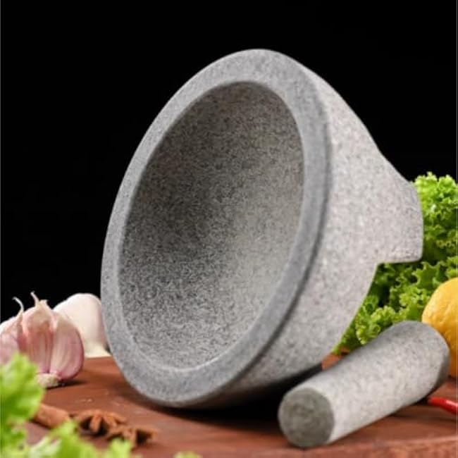 Mortar and Pestle Set Household Stone Mortar Garlic Crusher Garlic Mortar Garlic Grinder Pestle Set Seasoning Spice Tools