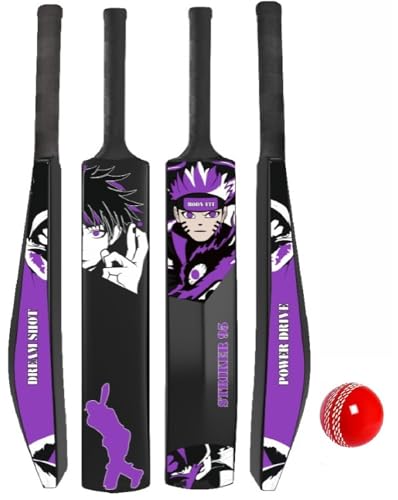 Image of Bodyfit Heavy Duty Plastic Premium Cricket Bat for Men, Women & Children | Lightweight| Full Size| | Hard Plastic Bat Red | 1 Piece, 1 Soft /Wind Ball. (Striker-Purple)