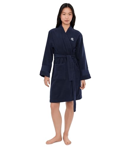 Lauren Ralph Lauren Womens Terry Greenwich Robe Navy Medium