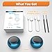 AUKSKY 2Pack Portable Mini Speaker, Bluetooth Tiny Speaker,Wireless Micro Speaker for Phone/PC/Tablet, Rechargeable Battery, Built-in Microphone, Cute Mini Speaker with Strap to Carry, Blue, Black