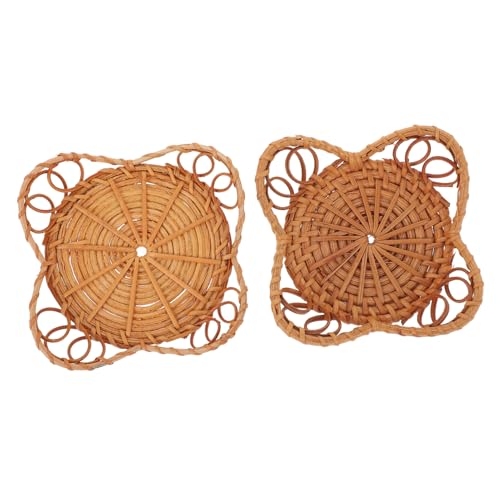 NULYLU 2 Stück Rattan Kerzenhalter Matte Hitzebeständig...