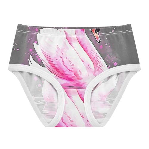 Print Toddler Underwear Custom 2t Cotton Panties Little Girl Watercolor Pink Swan Gray Kids Undies Briefs