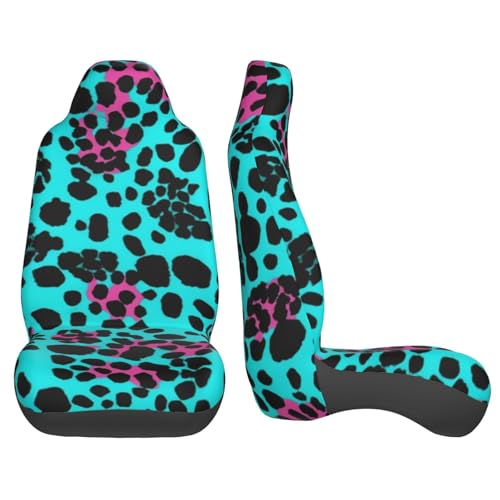 Housse de siège de voiture imperméable et respirante en léopard turquoise | Set de 2