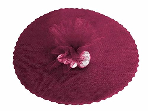 100x VELO VELI DI FATA TULLE ORGANZA TONDO 23CM VELETTI BOMBONIERE FAI DA TE CONFETTI (BORGOGNA
