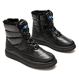 GLAMORA Botas de nieve mujer invierno impermeables y térmicas con forro de pelo, botines cálidos antideslizantes y cómodos para trabajo, montaña, senderismo, ciudad o actividades al aire libre