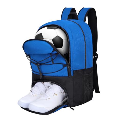 Goloni Mochila de futebol com compartimento separado de bola e chuteira, mochila esportiva de ginástica para adolescentes, meninas, meninos, mulheres, crianças