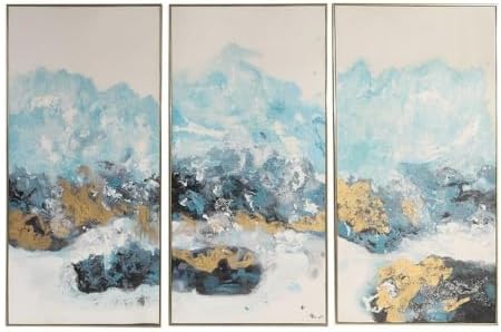 Crashing Waves 48" High 3-Piece Framed Canvas Wall Art Set