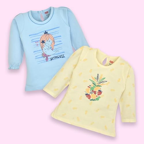 Image of LuvLap Baby Girls 100% Cotton Full Sleeve Girls Top Pack of 4