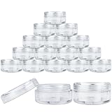 Eforcase 25/50/100 Pcs Clear Empty Plastic Cosmetic Containers 5 Gram Size Pot Jars Eyshadow Container Lot (25 Pcs) by Beauticom
