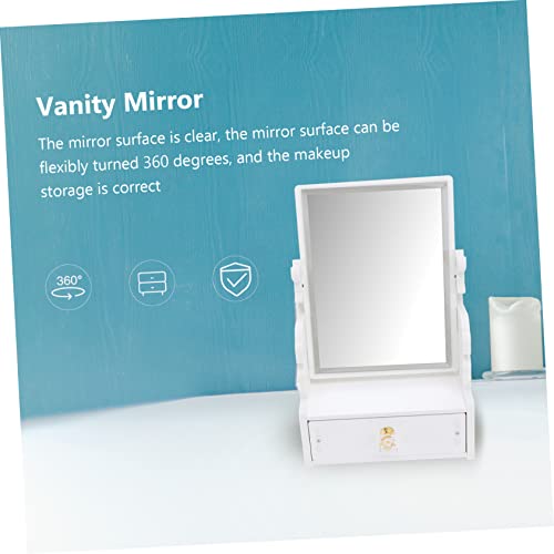 Espejo de maquillaje de escritorio con cajón Beaupretty miniatura 6